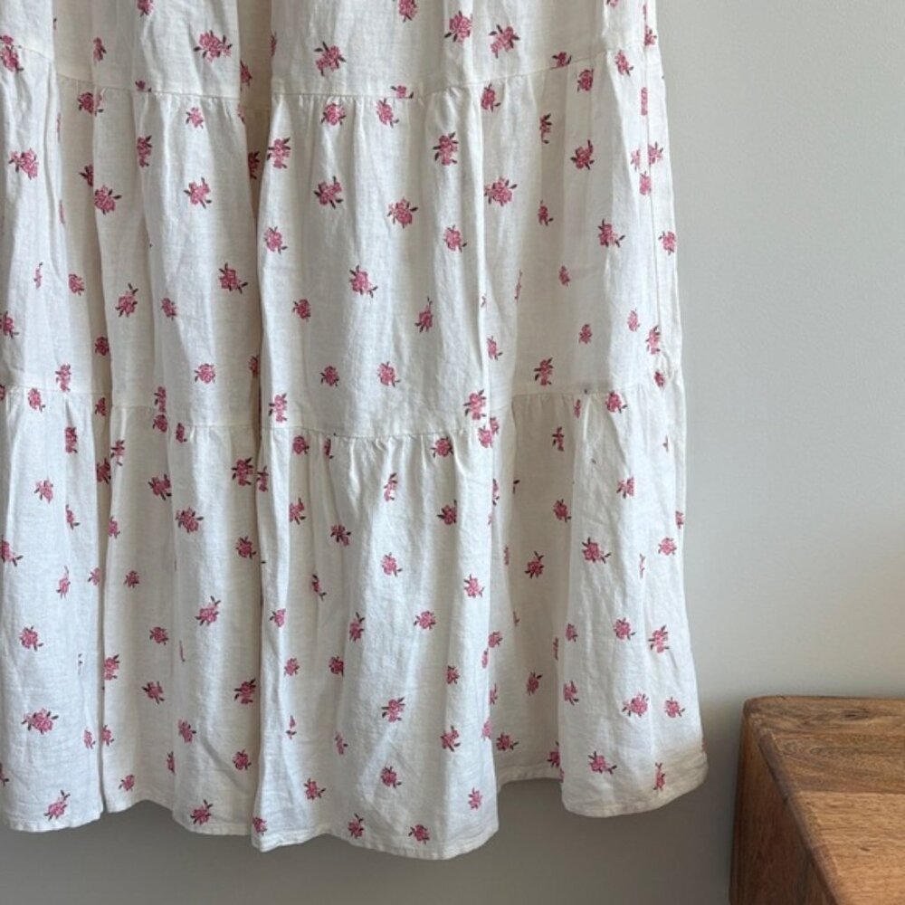 Cotton On White Maxi Skirt with Pink Floral Design - Picture 5 of 10